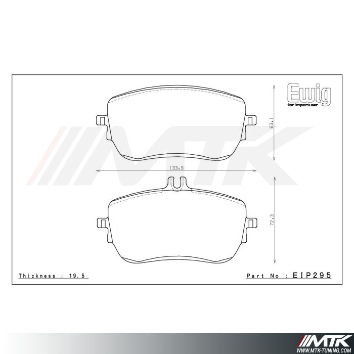 Plaquettes Endless MX72 EIP295 pour MERCEDES A35 AMG